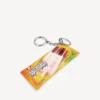Porte-clés/breloque pour homme en forme de pochette à friandises, couleur jaune