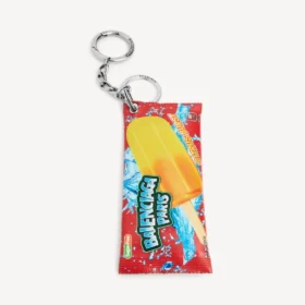 Porte-clés/breloque pour homme en forme de pochette à snacks, couleur rouge