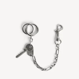 Porte-clés Neverlost pour homme, finition argent antique