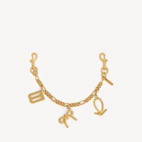 Porte-clés pour femme avec breloques dorées
