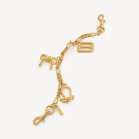 Porte-clés pour femme avec breloques dorées
