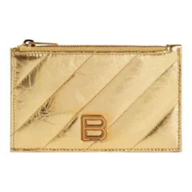 Porte-monnaie et porte-cartes long Crush, matelassé métallisé « Or » 7664652AAYO8004
