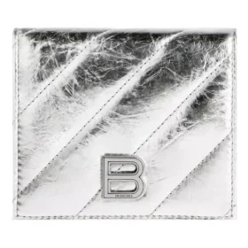 Porte-monnaie et porte-cartes à rabat Crush, matelassé métallisé « Silver » 766461210IW8110