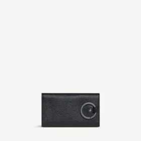 Porte-monnaie et porte-clés pour homme avec anneau fendu, noir