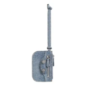 Porte-monnaie Le Cagole en Denim avec strass « Bleu » 7767692109U4715