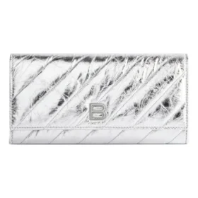 Portefeuille Crush à chaîne matelassé métallisé « Silver » 781723210IW8110
