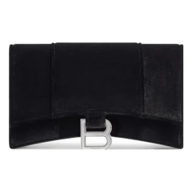 Portefeuille en jersey velours Hourglass avec chaîne « Noir » 6560502AAPT1000