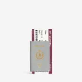 Portefeuille long pour homme, format passeport, avec 1 ticket, gris Balenciaga