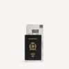 Portefeuille long pour passeport homme avec 1 ticket, noir