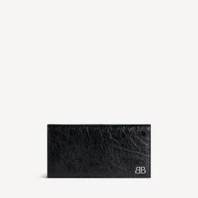 Portefeuille long vertical Monaco pour homme, noir