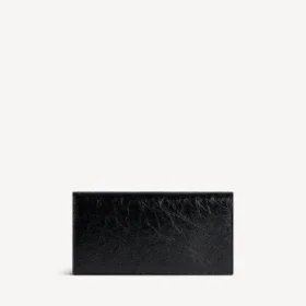 Portefeuille long vertical Monaco pour homme, noir
