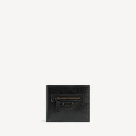Portefeuille plié carré « City » pour homme, noir