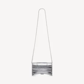 Portefeuille pour femme en forme d&rsquo;Hourglass avec chaîne, couleur argent