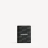 Portefeuille vertical à deux volets pour homme en toile enduite BB Monogram, noir/gris