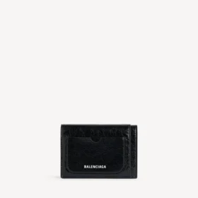 Portefeuille vertical à deux volets pour homme, très fonctionnel, noir