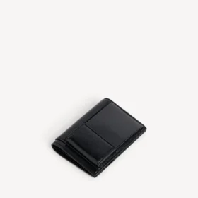 Portefeuille vertical à deux volets pour homme, très fonctionnel, noir