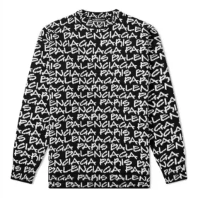 Pull Balenciaga Paris Intarsia « Black White » 599826T31701070