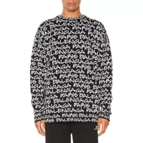 Pull Balenciaga Paris Intarsia « Black White » 599826T31701070