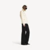 Pull à col montant pour femme, à porter à l&rsquo;envers, blanc cassé