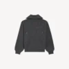 Pull à col montant pour femme, à porter à l&rsquo;envers, gris chiné foncé