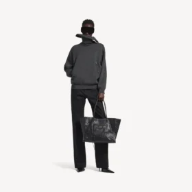 Pull à col montant pour femme, à porter à l&rsquo;envers, gris chiné foncé