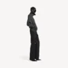 Pull à col montant pour femme, à porter à l&rsquo;envers, gris chiné foncé
