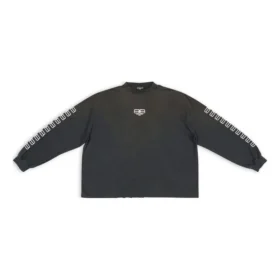 Pull à col rond avec broderie BB sur la manche « Washed Black White » 699191TMVG79034