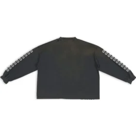 Pull à col rond avec broderie BB sur la manche « Washed Black White » 699191TMVG79034