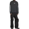 Pull à col rond avec broderie BB sur la manche « Washed Black White » 699191TMVG79034
