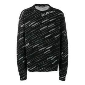 Pull à col rond avec logo jacquard « Noir » 555381T15241070