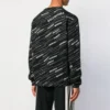 Pull à col rond avec logo jacquard « Noir » 555381T15241070