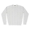 Pull à col rond avec logo sur toute la surface « Light Grey White » 702952T32331461