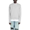 Pull à col rond avec logo sur toute la surface « Light Grey White » 702952T32331461