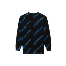 Pull à col rond avec logo sur toute la surface « Noir Bleu » 625970T31781165