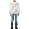 Pull à col rond avec logo sur toute la surface « White Black » 702952T32339054