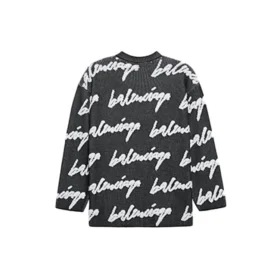 Pull à col rond en coton 3D Scribble « Black » 625985T31801070