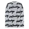 Pull à col rond en coton 3D Scribble « White » 625985T31809040