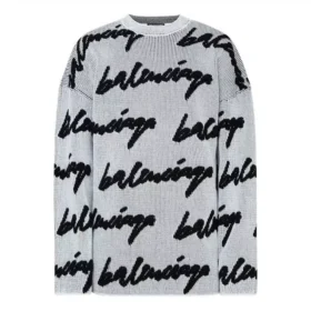 Pull à col rond en coton 3D Scribble « White » 625985T31809040