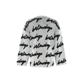 Pull à col rond en coton 3D Scribble « White » 625985T31809040