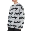 Pull à col rond en coton 3D Scribble « White » 625985T31809040