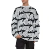 Pull à col rond en coton 3D Scribble « White » 625985T31809040