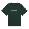 Pull à col rond et manches courtes Balenciaga pour homme, imprimé alphabétique, vert 612966TIV543011