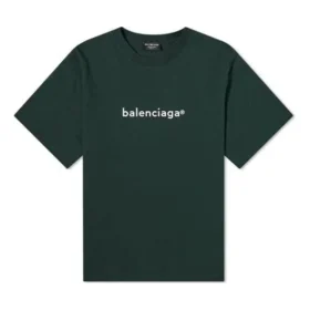 Pull à col rond et manches courtes Balenciaga pour homme, imprimé alphabétique, vert 612966TIV543011 Pull à col rond et manches courtes Balenciaga pour homme, imprimé alphabétique, vert 612966TIV543011