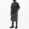 Pull à col rond et manches courtes Balenciaga pour homme, imprimé alphabétique, vert 612966TIV543011