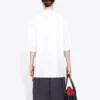 Pull à col rond et manches courtes pour homme Balenciaga avec impression du mot « Word », blanc 641614TJVI39040