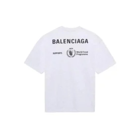Pull à col rond et manches courtes pour homme Balenciaga x WFP 1re génération, imprimé logo, gris 612966THV841167 Pull à col rond et manches courtes pour homme Balenciaga x WFP 1re génération, imprimé logo, gris 612966THV841167