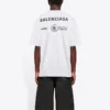 Pull à col rond et manches courtes pour homme Balenciaga x WFP 1re génération, imprimé logo, gris 612966THV841167