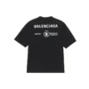 Pull à col rond et manches courtes pour homme Balenciaga x WFP 1re génération, imprimé logo, noir 612966THV841000