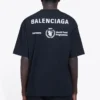 Pull à col rond et manches courtes pour homme Balenciaga x WFP 1re génération, imprimé logo, noir 612966THV841000