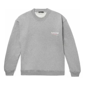 Pull à col rond pour homme Balenciaga « Micro Mark » à motif alphabétique, gris 556147TBV141300 Pull à col rond pour homme Balenciaga « Micro Mark » à motif alphabétique, gris 556147TBV141300